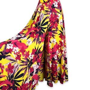 Nadine Merabi Camilla Floral Print Skirt in Pink Yellow Floral Maxi Length